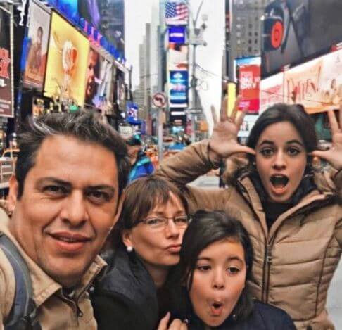 Sofia Cabello with her family in New York.